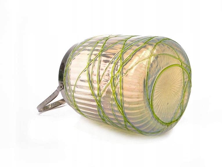 Art Nouveau Tea Caddy, beige glass, Pallme König, Austria, 19th c. - 241319