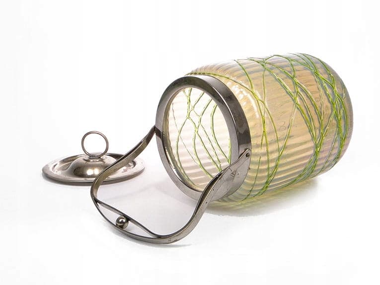 Art Nouveau Tea Caddy, beige glass, Pallme König, Austria, 19th c. - 241317