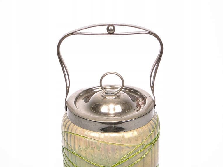 Art Nouveau Tea Caddy, beige glass, Pallme König, Austria, 19th c. - 241322