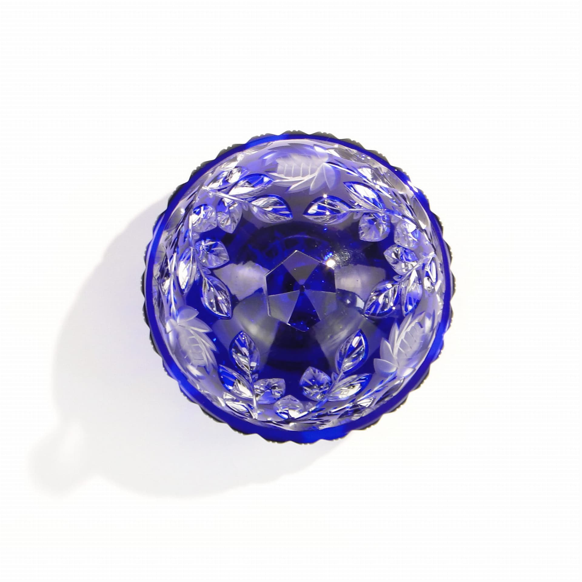 Bonbonniere, blue glass, Czechoslovakia, 1960s. - 241353