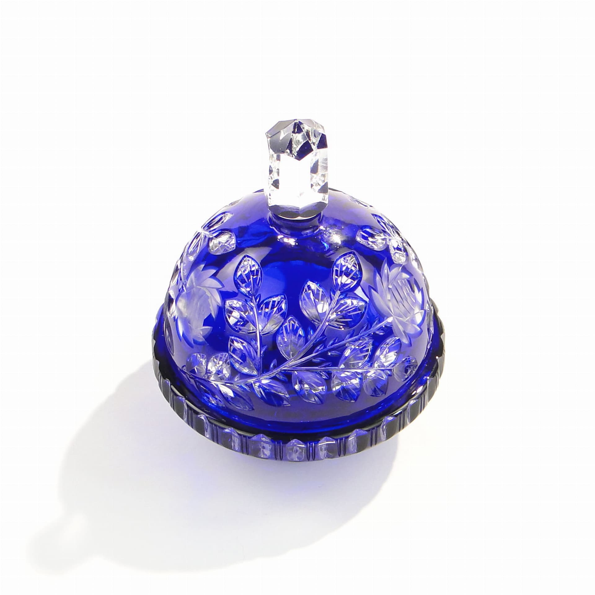 Bonbonniere, blue glass, Czechoslovakia, 1960s. - 241354