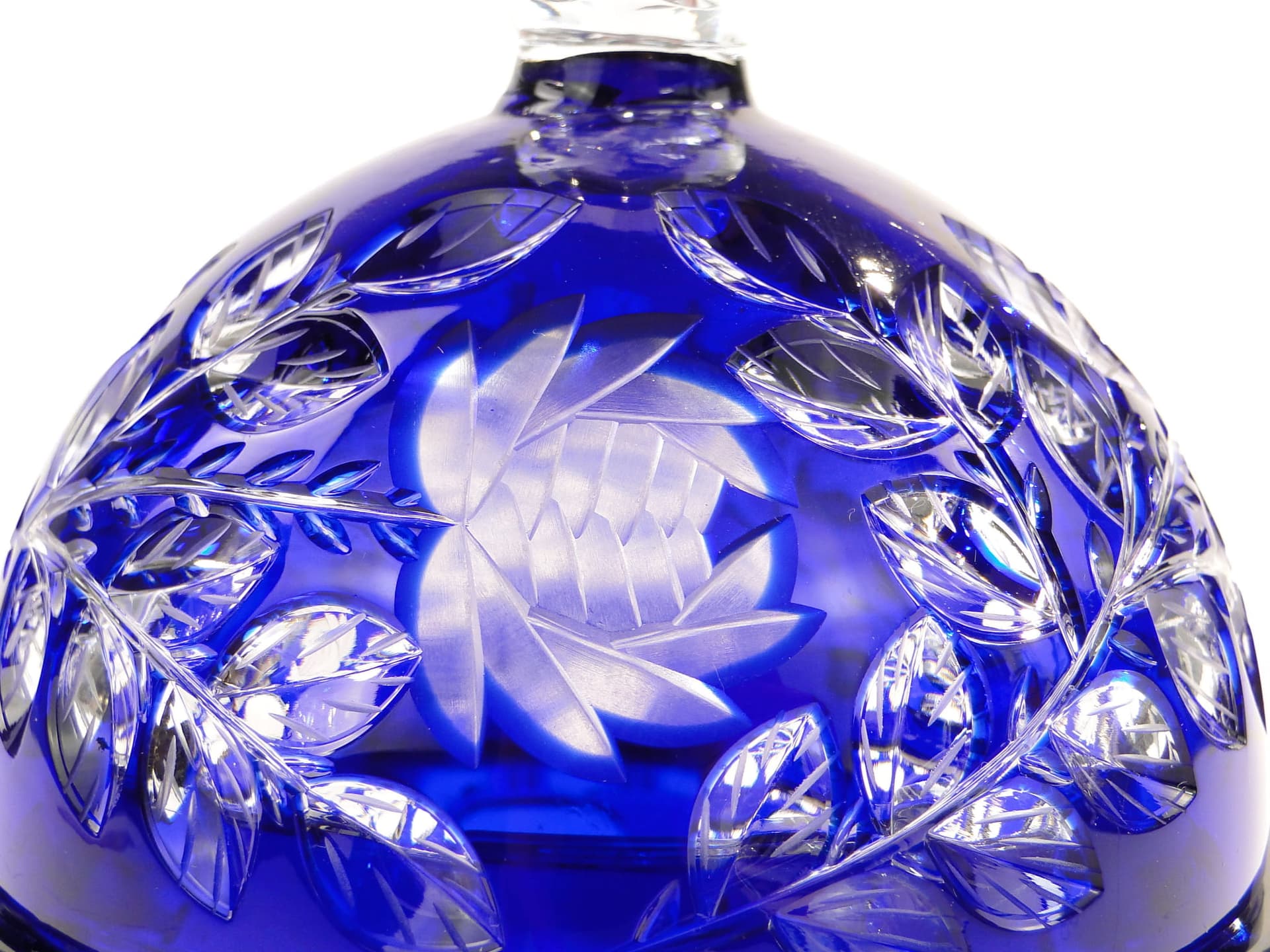 Bonbonniere, blue glass, Czechoslovakia, 1960s. - 241350