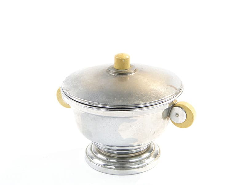 Bonbonniere Art Deco, silver chrome-plated brass, wood, France, 1930s - 241482