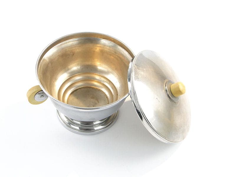 Bonbonniere Art Deco, silver chrome-plated brass, wood, France, 1930s - 241480