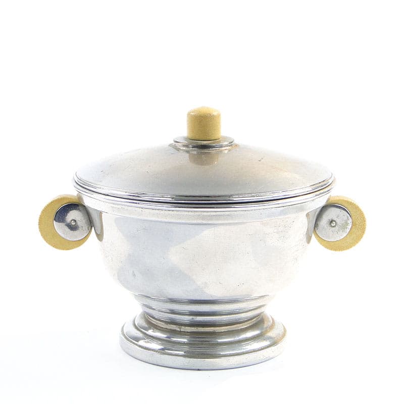 Bonbonniere Art Deco, silver chrome-plated brass, wood, France, 1930s