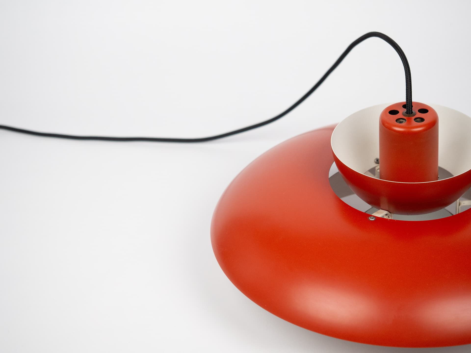 Lampa wisząca Penta, pomarańczowy, metal, proj. J. Hammerborg, Fog & Mørup, Dania, lata 60. - 241692