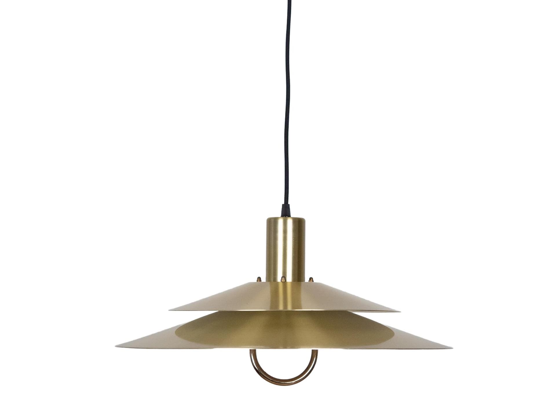 Lampa wisząca Verona, złoty metal, proj. K. Wiborg, Jeka, Dania, lata 70.