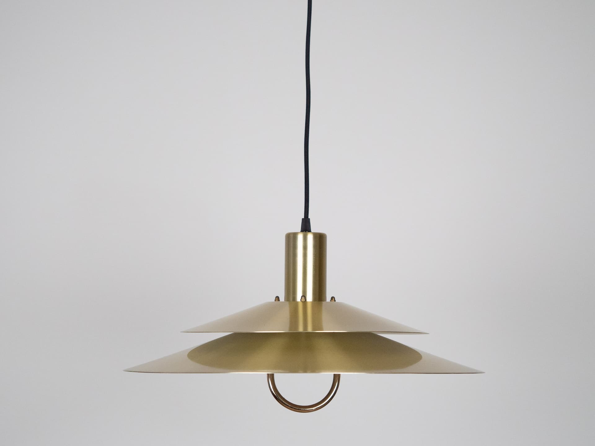 Lampa wisząca Verona, złoty metal, proj. K. Wiborg, Jeka, Dania, lata 70. - 242139