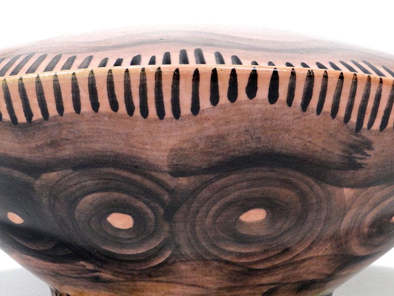 Bombonierka, szkliwiony fajans brązowy, Włocławek, Polska, lata 50. - 242273