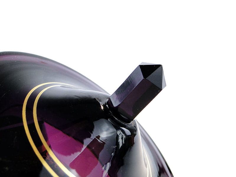 Bomboniera Art Deco, fiolet ametystowy, kryształ, Czechy, lata 20. - 242360