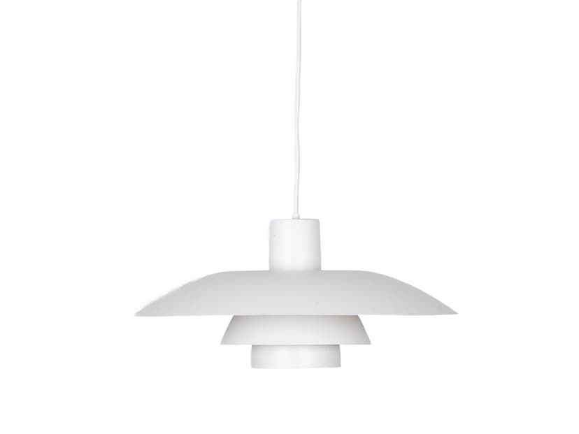 Lampa wisząca PH 4/3, biały, aluminium, proj. P. Henningsen, Louis Poulsen, Dania, lata 90.