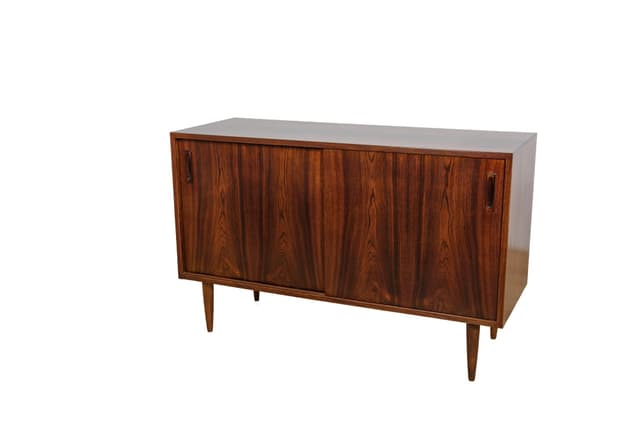 Sideboard, brown, rosewood, Denmark, 1970s. - DIMENSION