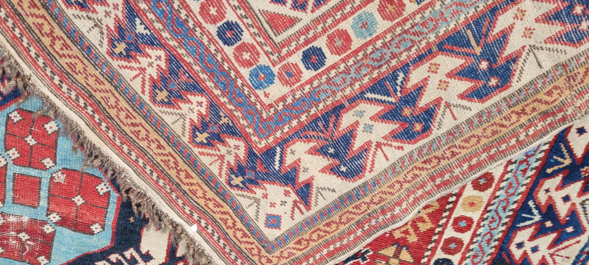 Dywan Kazak 160x310 cm, multikolor, wełna, Azerbejdżan, XIX w. - 242848