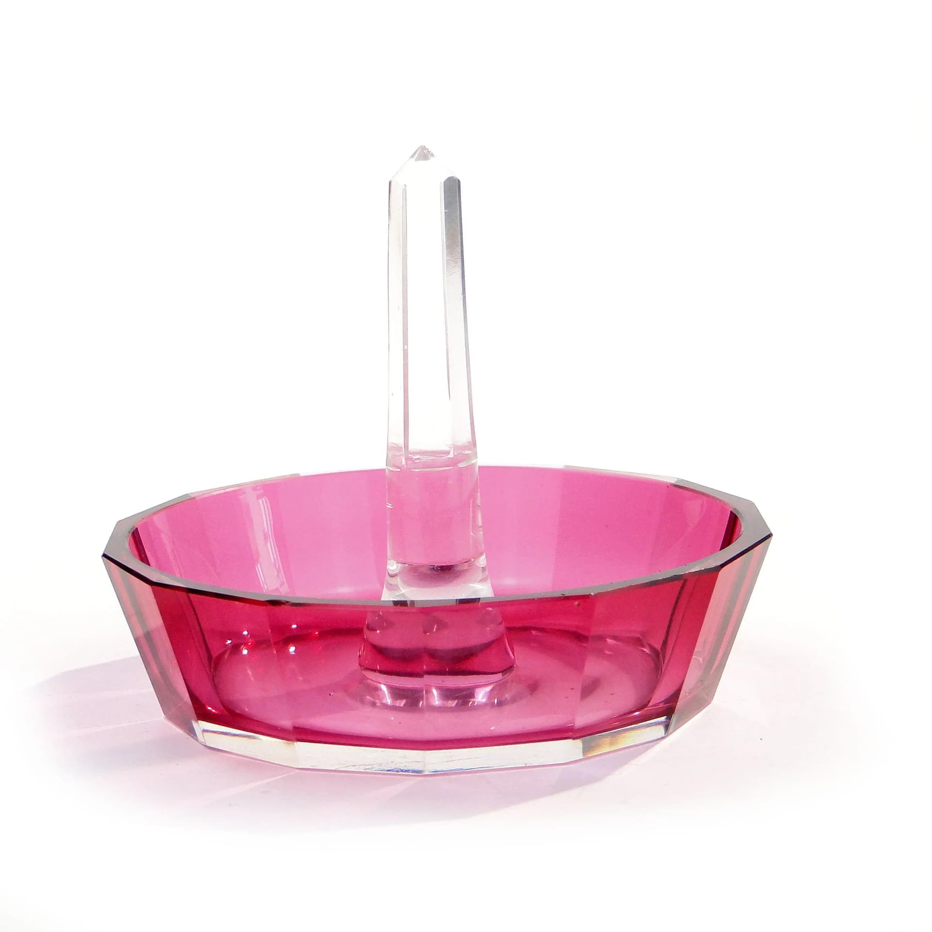 Ring Holder, pink crystal, Baccarat, France, early 20th c. - 17933