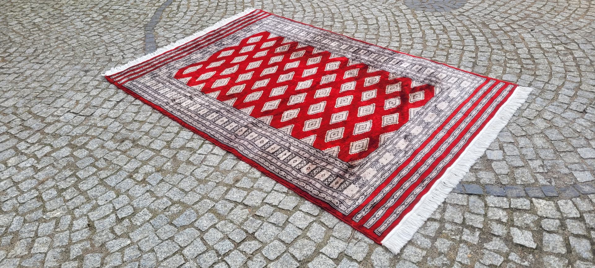 Dywan Buchara 205x125 cm, czerwony, wełna, bawełna, Pakistan - 242888