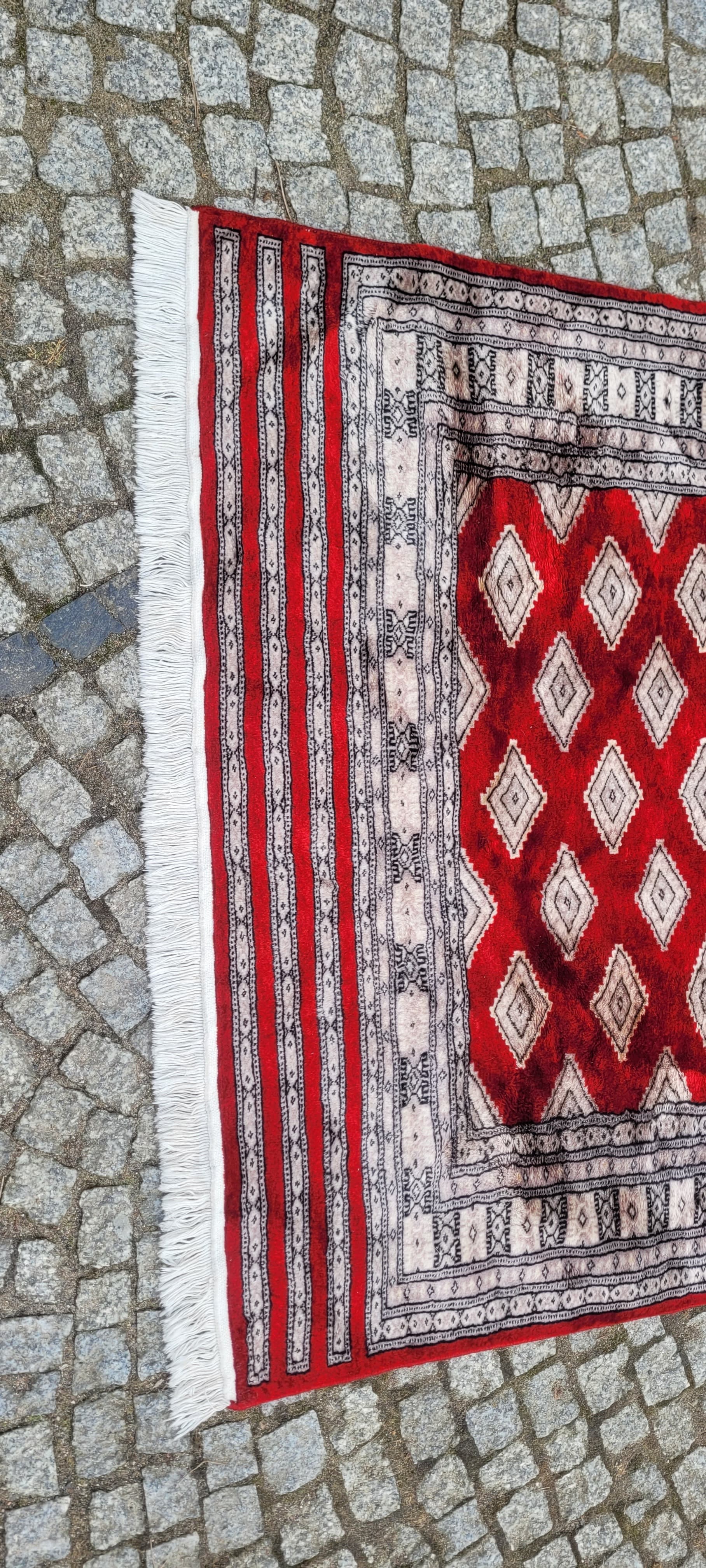 Dywan Buchara 205x125 cm, czerwony, wełna, bawełna, Pakistan - 242887