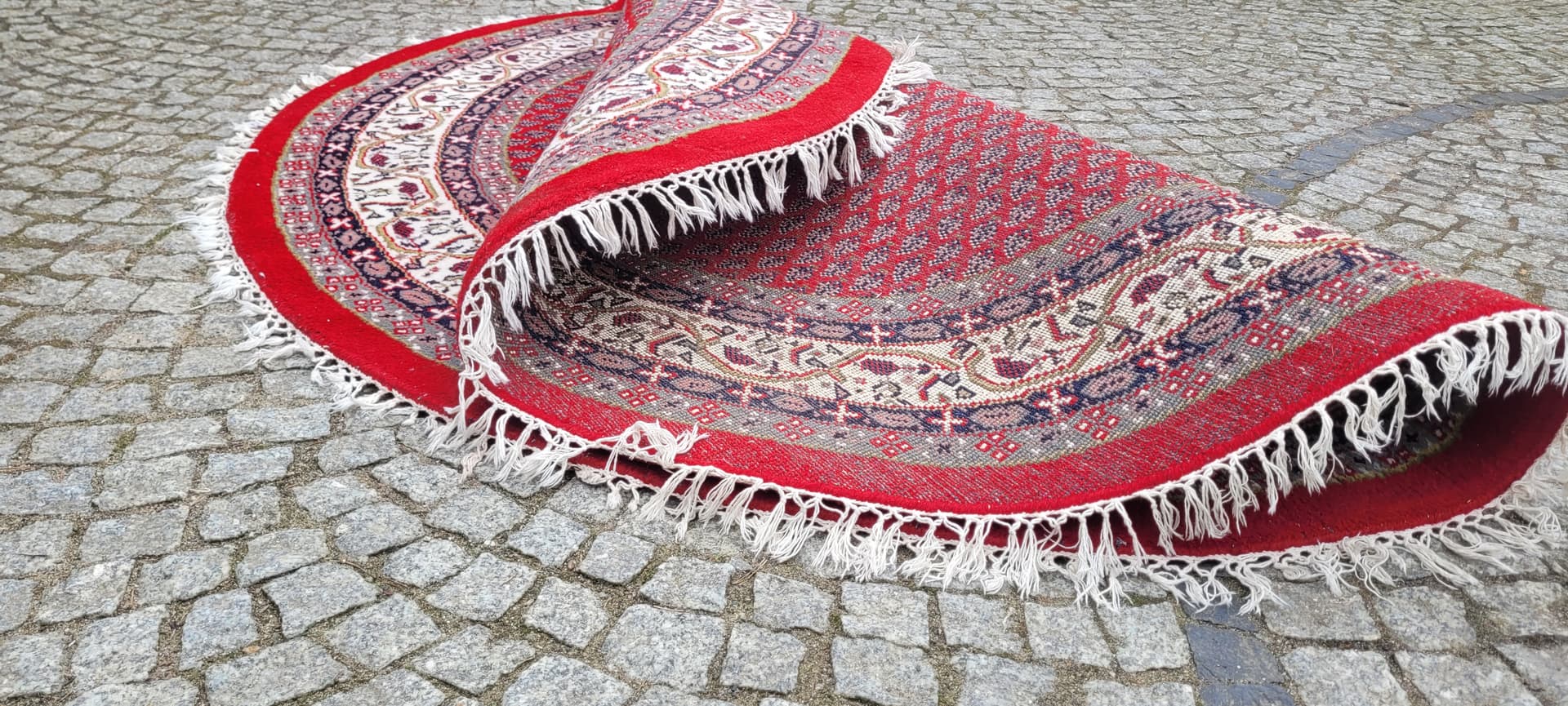 Dywan Indo Saroug Mir, okrągły 210x210 cm, multikolor, wełna, Indie - 243244