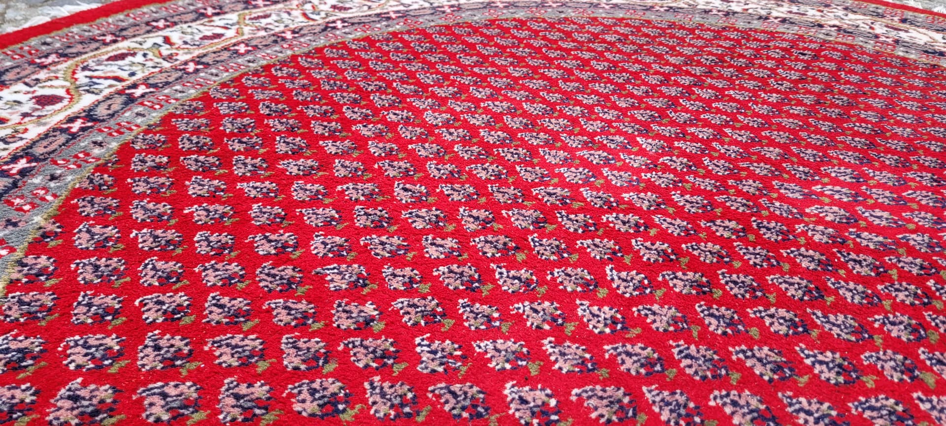 Dywan Indo Saroug Mir, okrągły 210x210 cm, multikolor, wełna, Indie - 243246