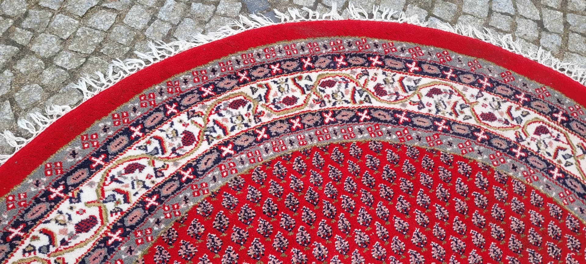 Dywan Indo Saroug Mir, okrągły 210x210 cm, multikolor, wełna, Indie - 243252