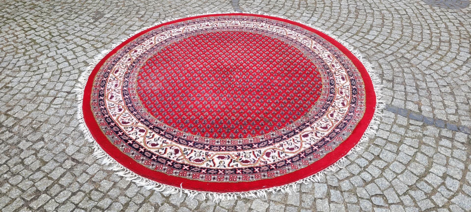 Dywan Indo Saroug Mir, okrągły 210x210 cm, multikolor, wełna, Indie - 243240