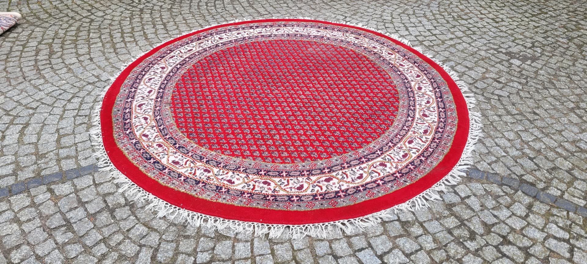 Dywan Indo Saroug Mir, okrągły 210x210 cm, multikolor, wełna, Indie - 243247