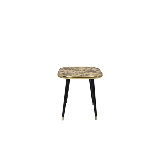 Plant Stand Floral, beige-pink wood, gold metal, by C. Glos Arnold, United Kingdom, 1960s. - DIMENSION