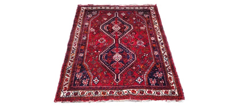 Dywan Kaszkaj, 117x162cm, czerwony, wełna, Iran, lata 60.