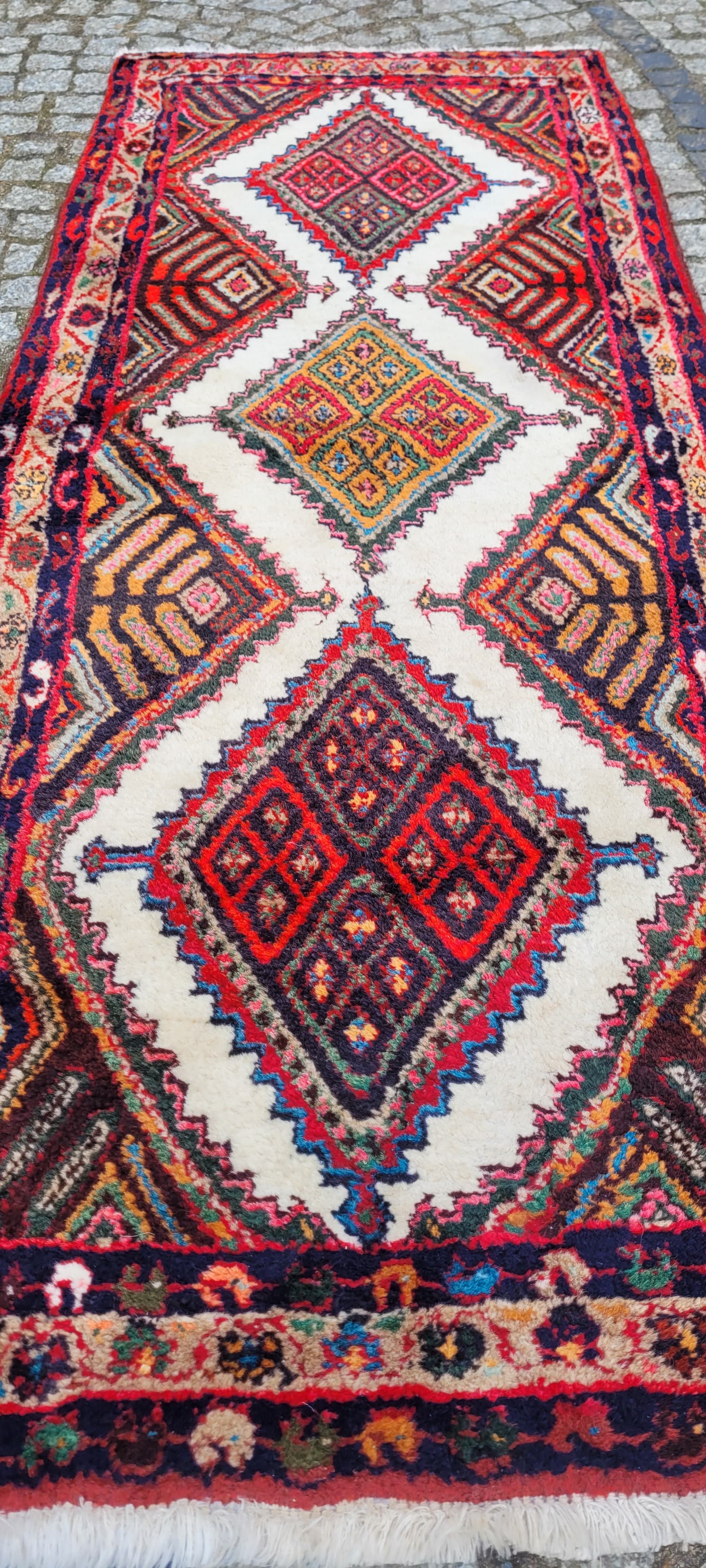 Chodnik Hamadan 80x200 cm, multikolor, wełna, Iran - 243412