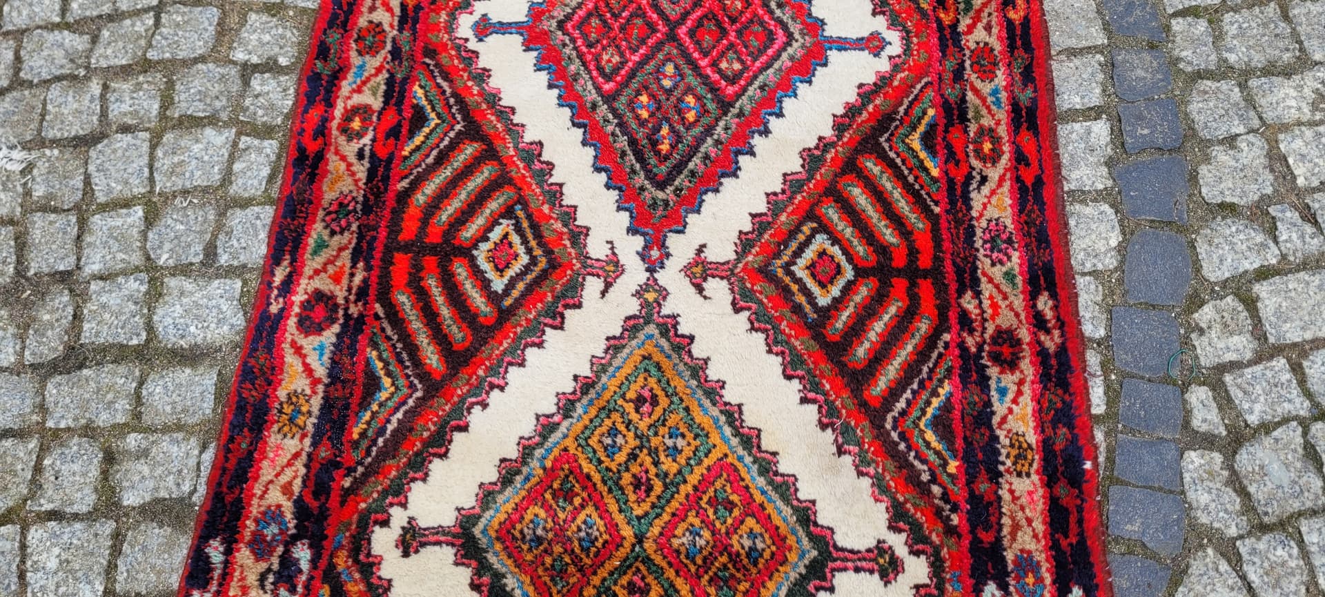 Chodnik Hamadan 80x200 cm, multikolor, wełna, Iran - 243417