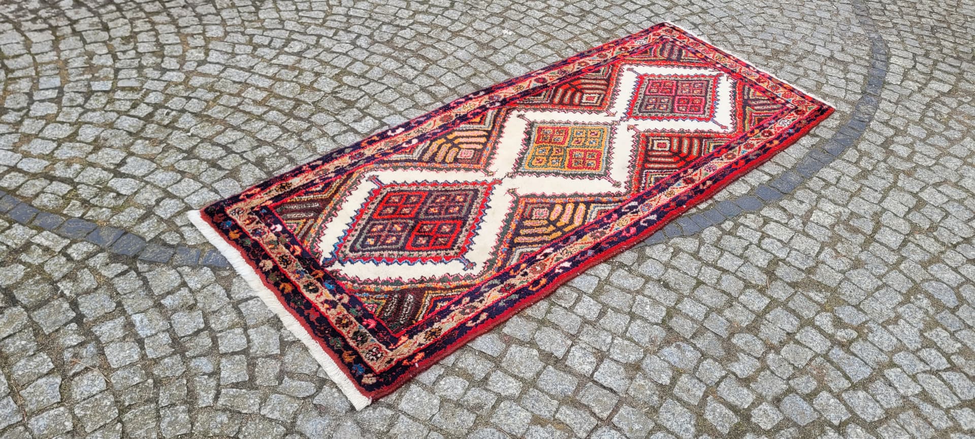 Chodnik Hamadan 80x200 cm, multikolor, wełna, Iran - 243419