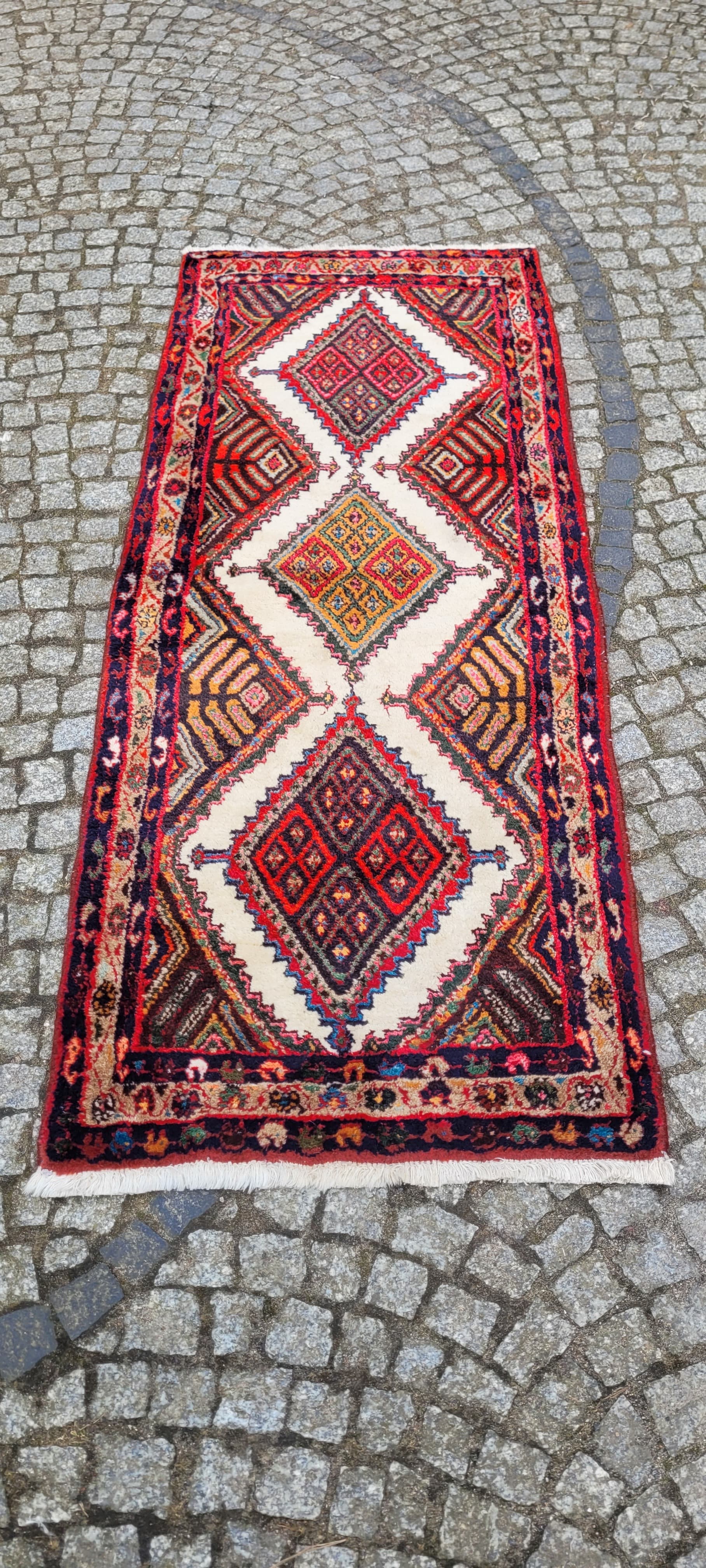 Chodnik Hamadan 80x200 cm, multikolor, wełna, Iran - 243410