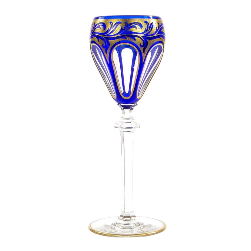 Kielich remer, szkło niebieskie bezbarwne, Huta Egerman, Czechosłowacja, 1880-1900