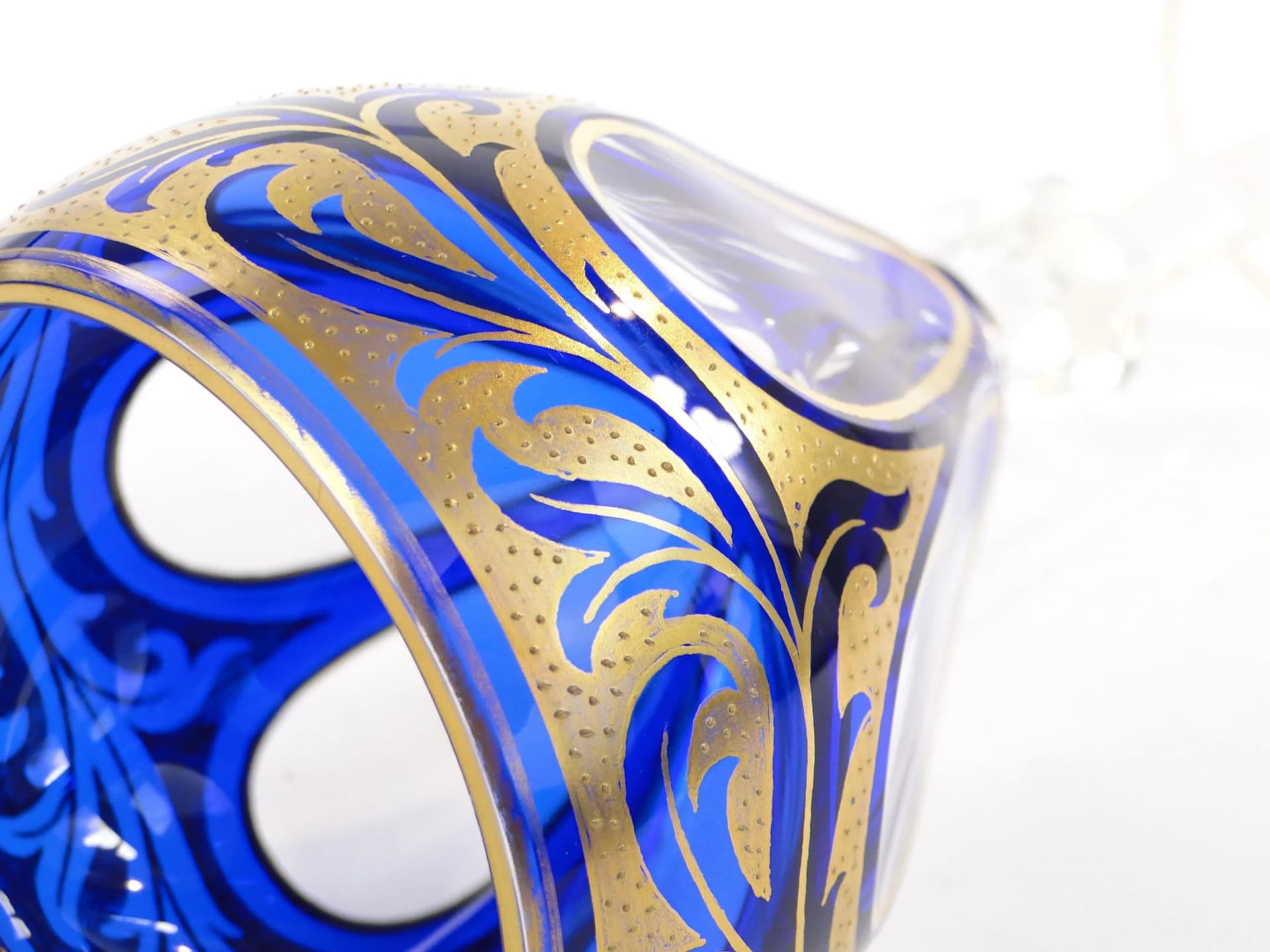 Kielich remer, szkło niebieskie bezbarwne, Huta Egerman, Czechosłowacja, 1880-1900 - 18088