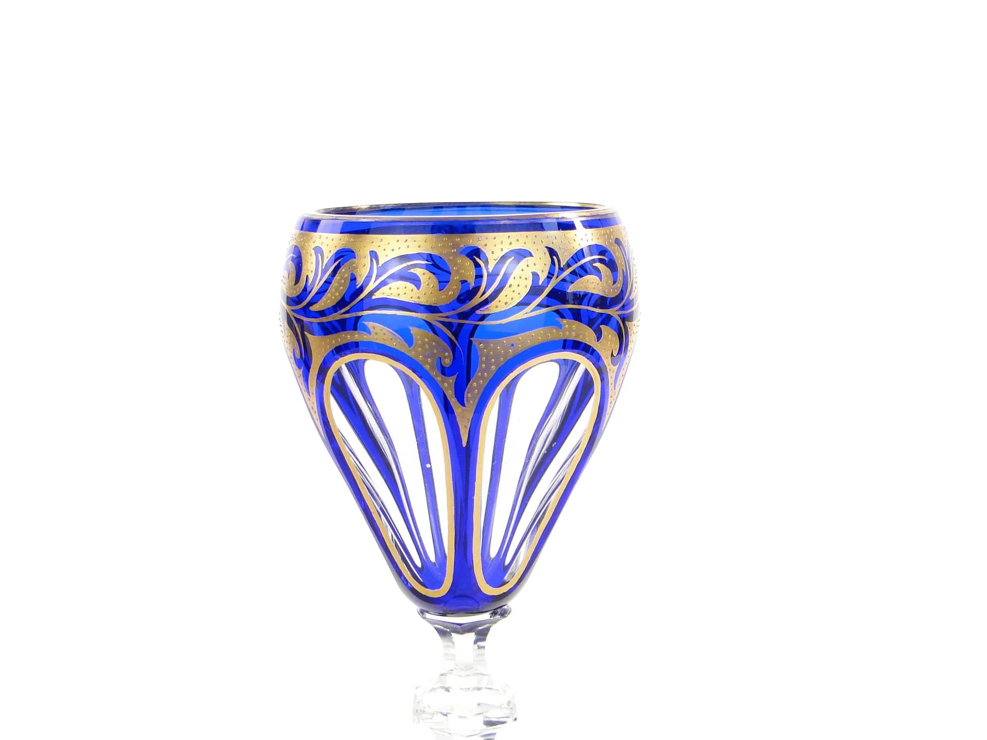 Kielich remer, szkło niebieskie bezbarwne, Huta Egerman, Czechosłowacja, 1880-1900 - 18086