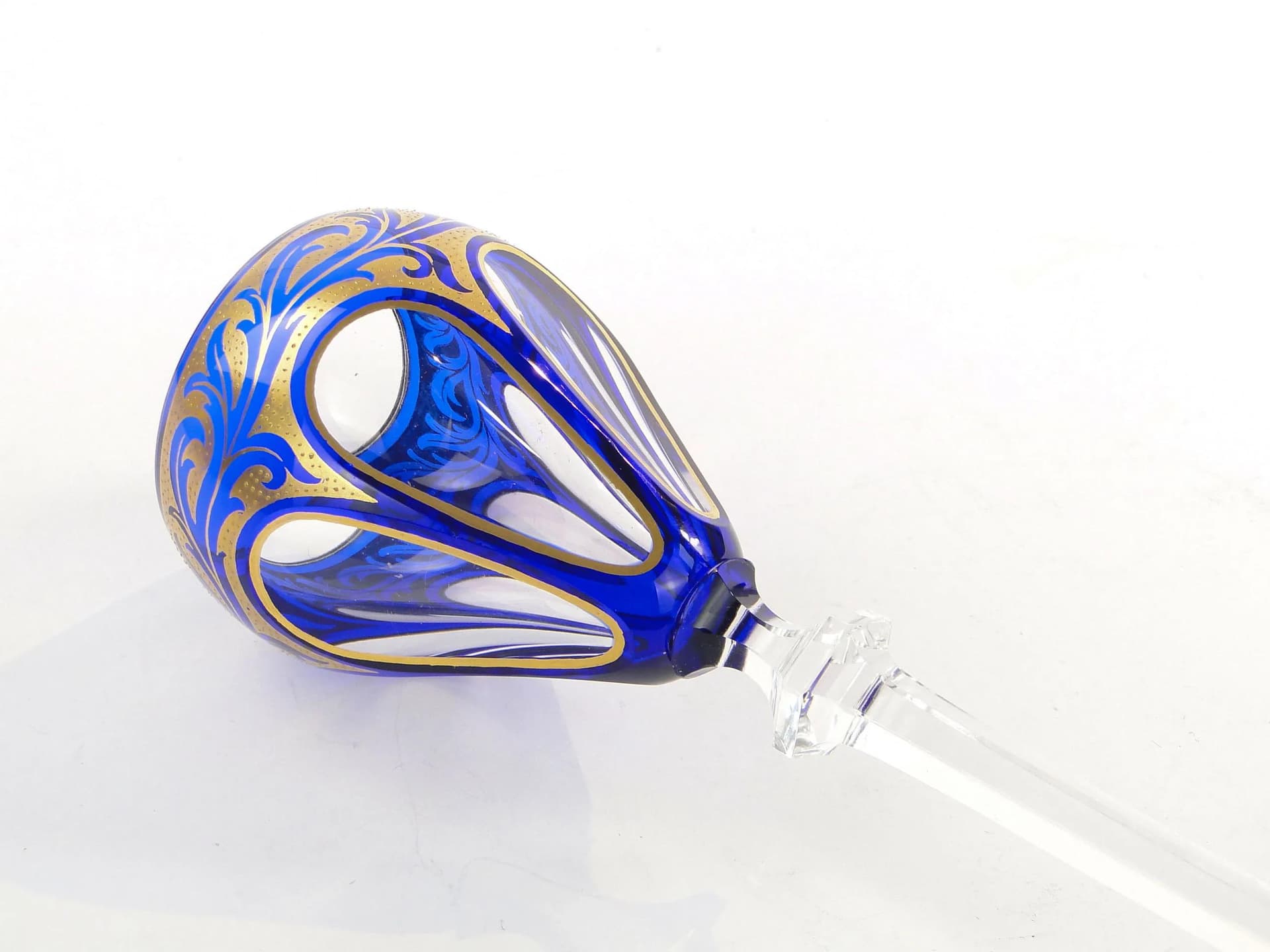 Kielich remer, szkło niebieskie bezbarwne, Huta Egerman, Czechosłowacja, 1880-1900 - 18090