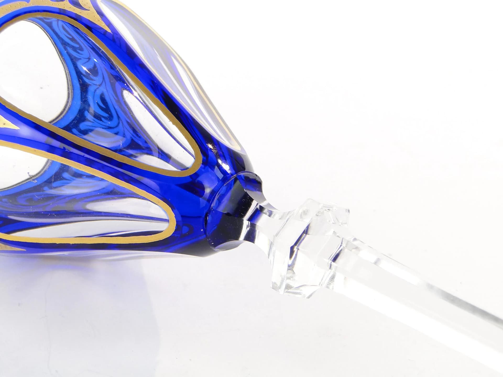 Kielich remer, szkło niebieskie bezbarwne, Huta Egerman, Czechosłowacja, 1880-1900 - 18091