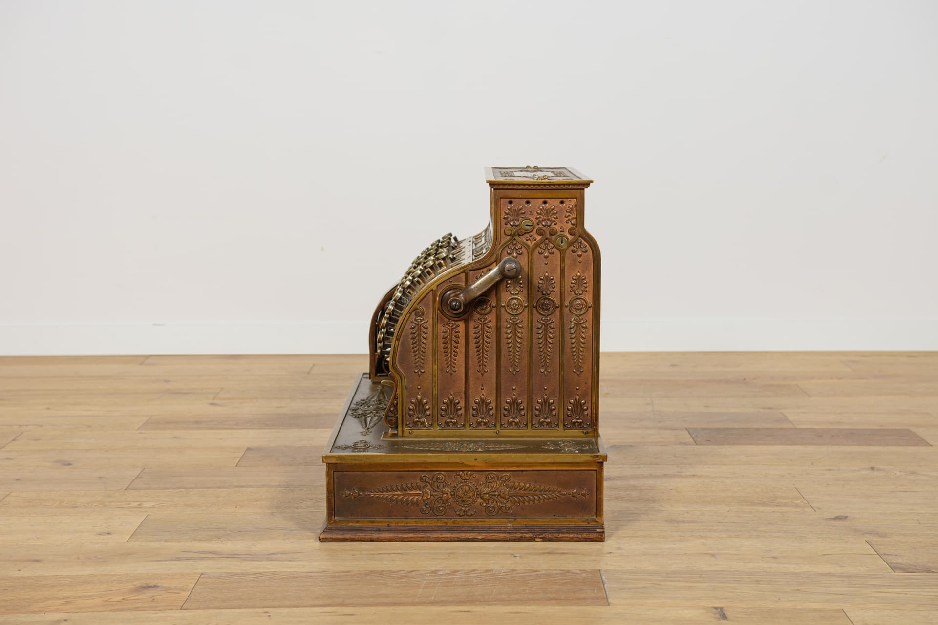 Kasa fiskalna, Art Nouveau, mosiądz złoty, USA, XIX w. - 244177