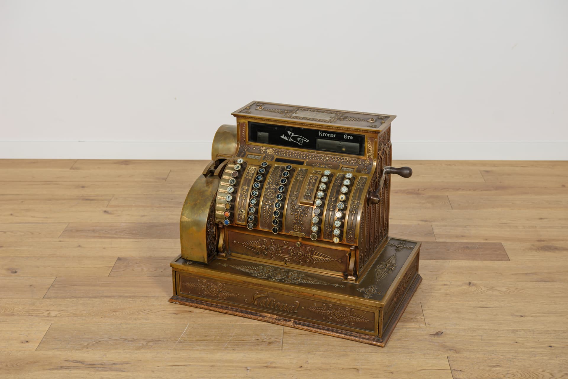 Kasa fiskalna, Art Nouveau, mosiądz złoty, USA, XIX w. - 244174