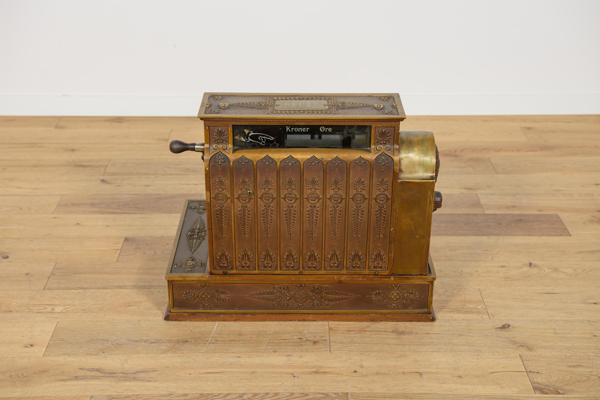 Kasa fiskalna, Art Nouveau, mosiądz złoty, USA, XIX w. - 244179