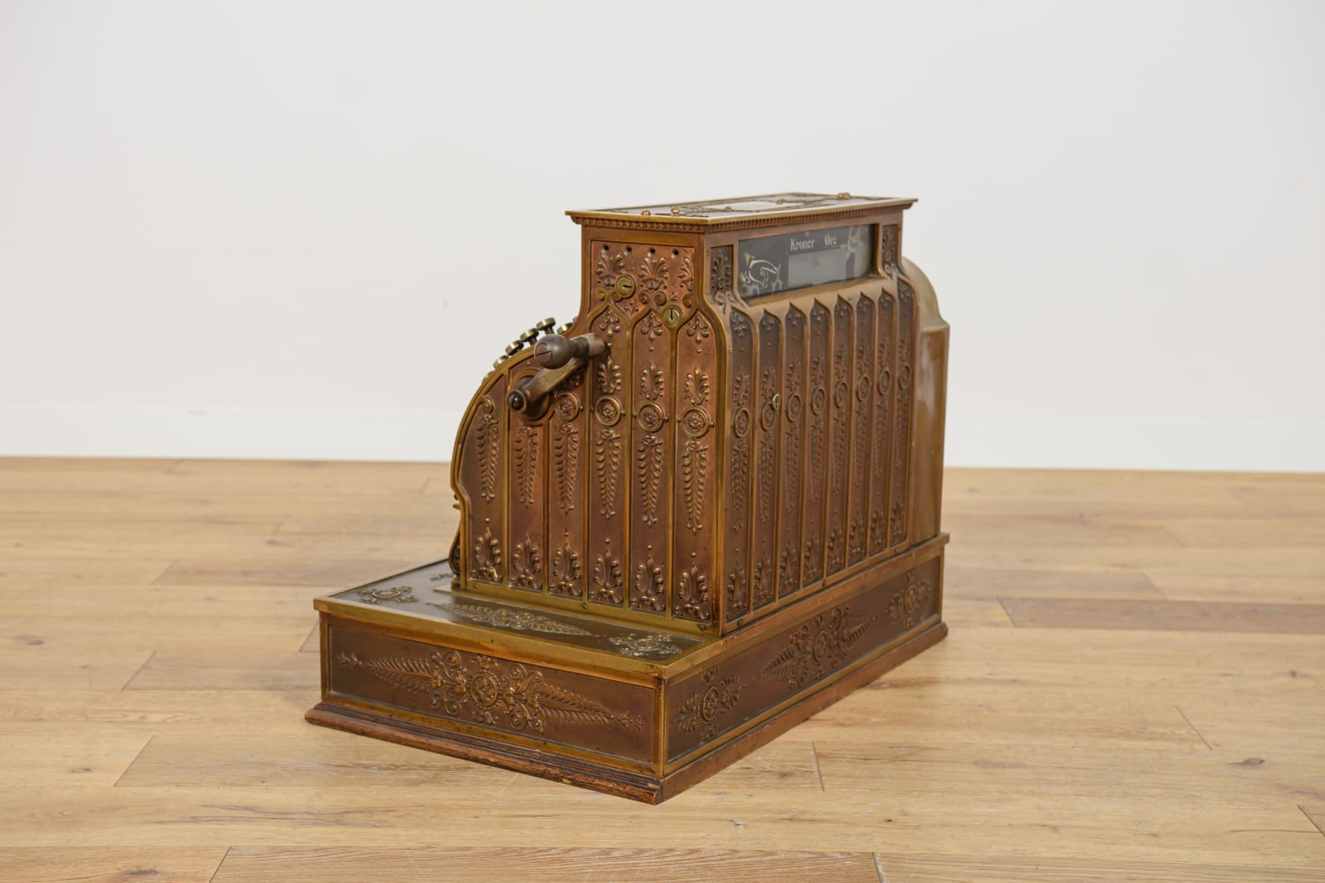 Kasa fiskalna, Art Nouveau, mosiądz złoty, USA, XIX w. - 244178