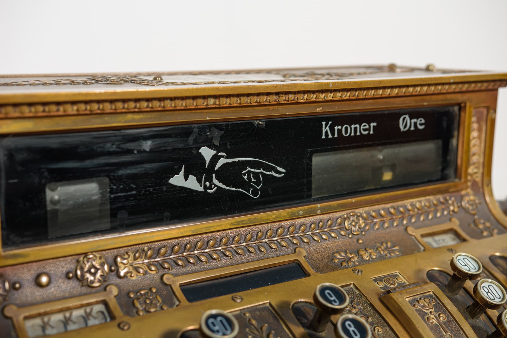 Kasa fiskalna, Art Nouveau, mosiądz złoty, USA, XIX w. - 244184