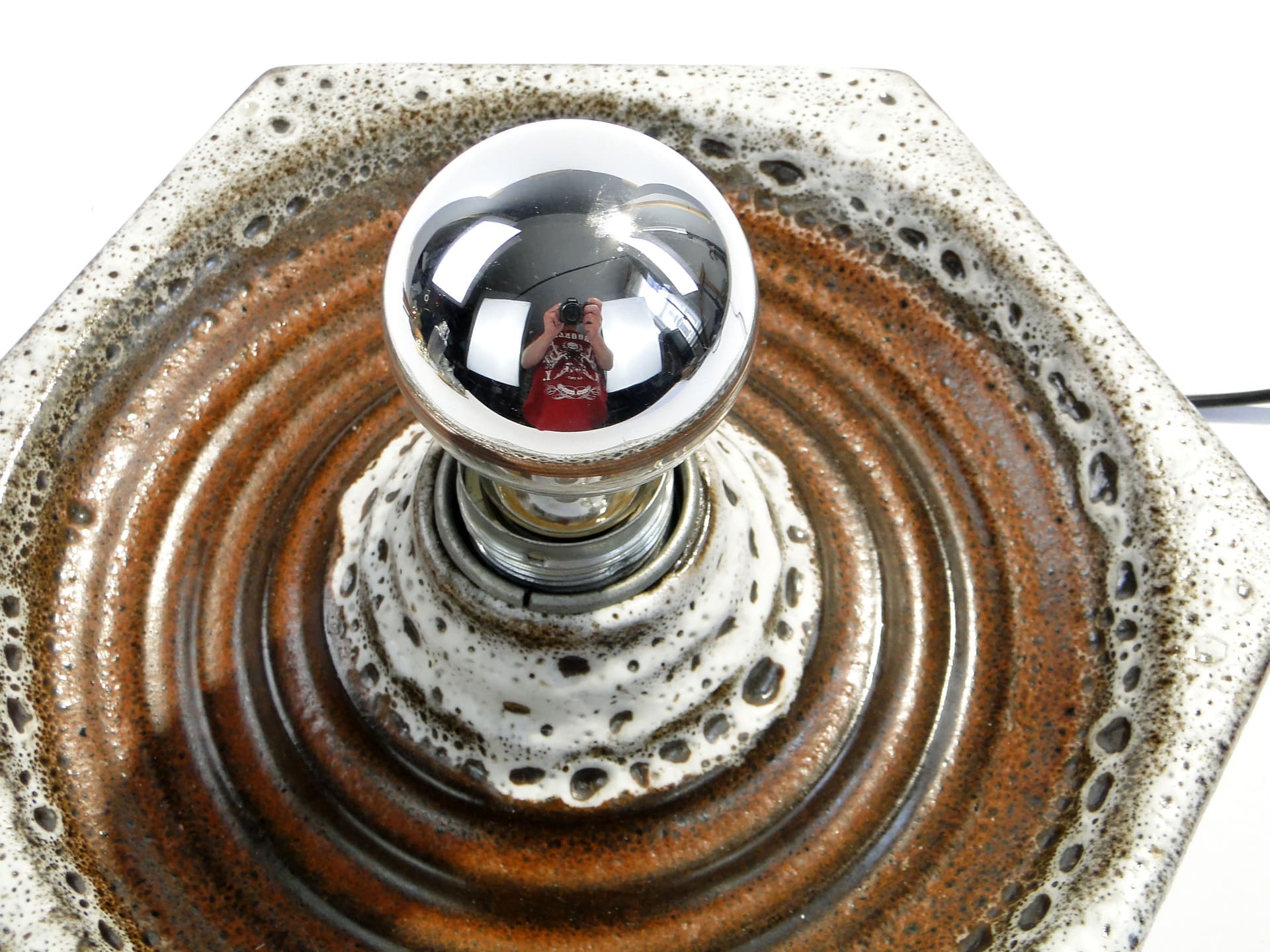 Kinkiet, ceramika brąz, metal chromowany, Niemcy, lata 70. - 1798