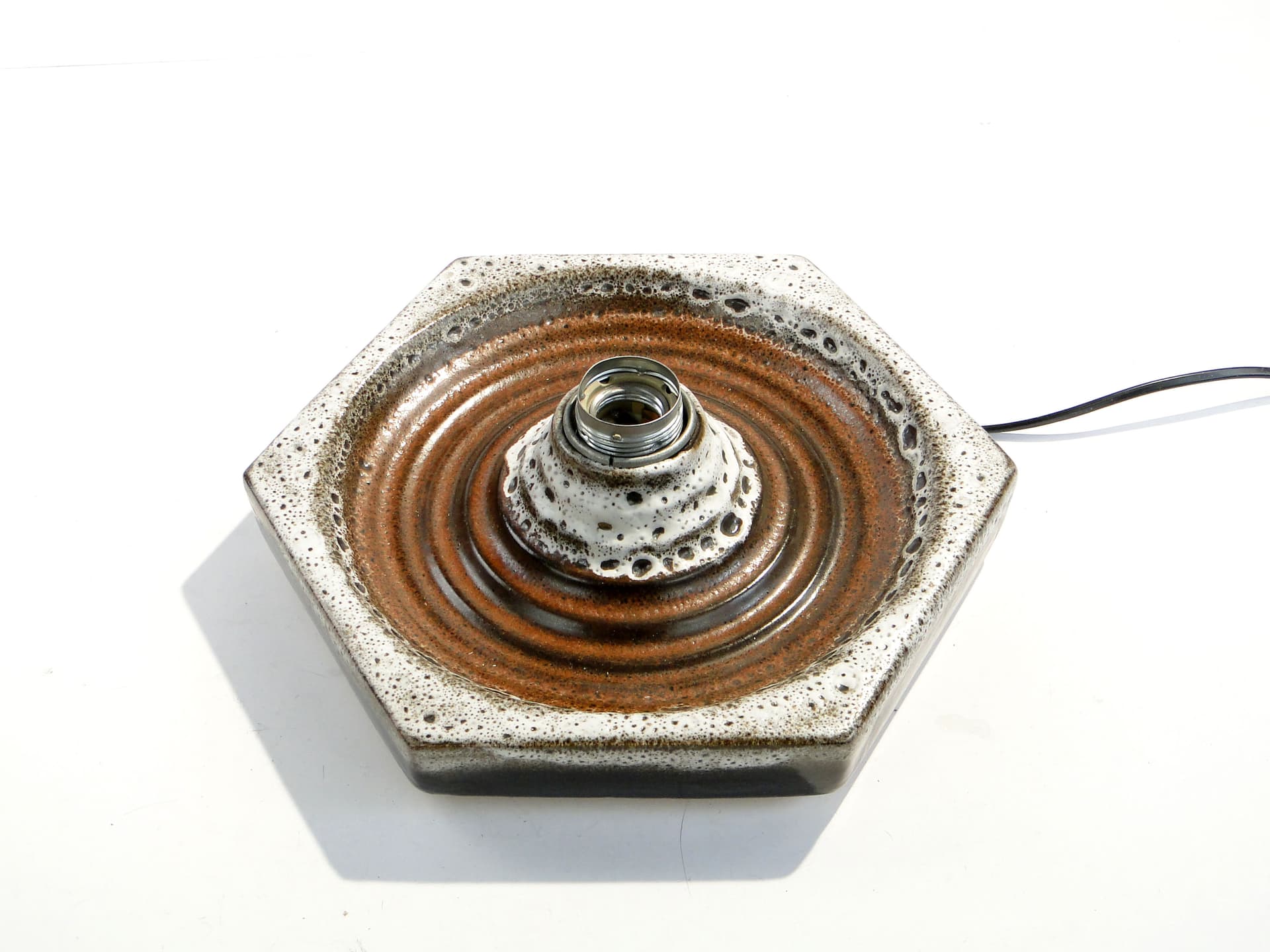 Kinkiet, ceramika brąz, metal chromowany, Niemcy, lata 70. - 1800