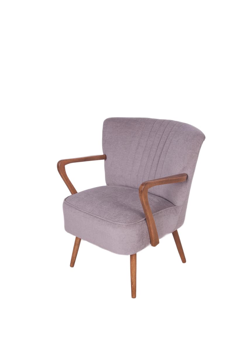 Fotel, szary, drewno, Niemcy, lata 50.