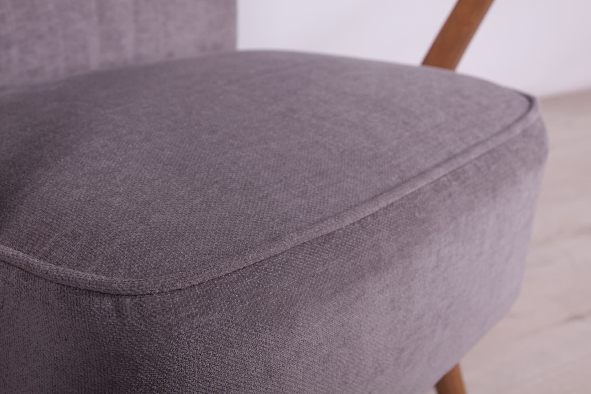 Fotel, szary, drewno, Niemcy, lata 50. - 244756