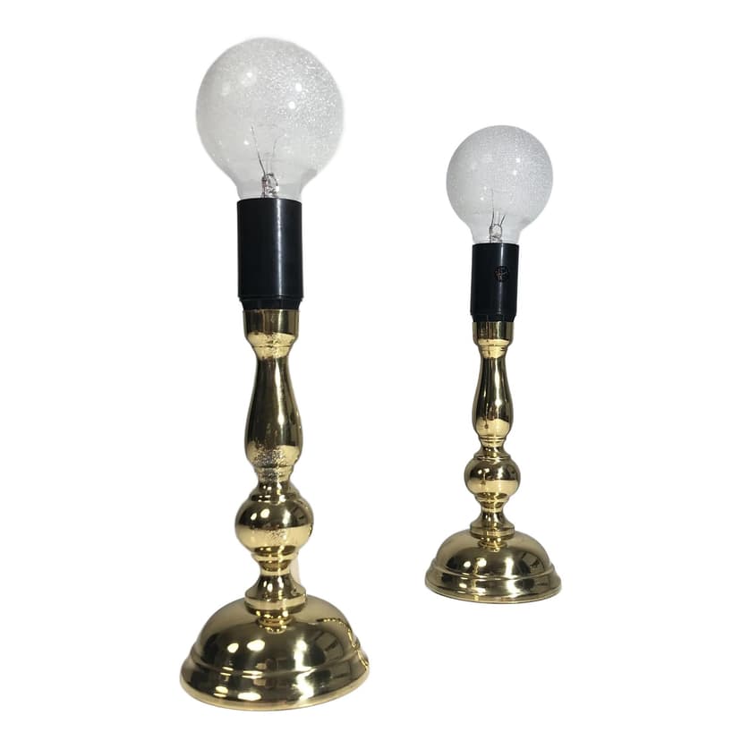 Para lampek nocnych, mosiądz złoty, Enco, Szwecja, lata 70.