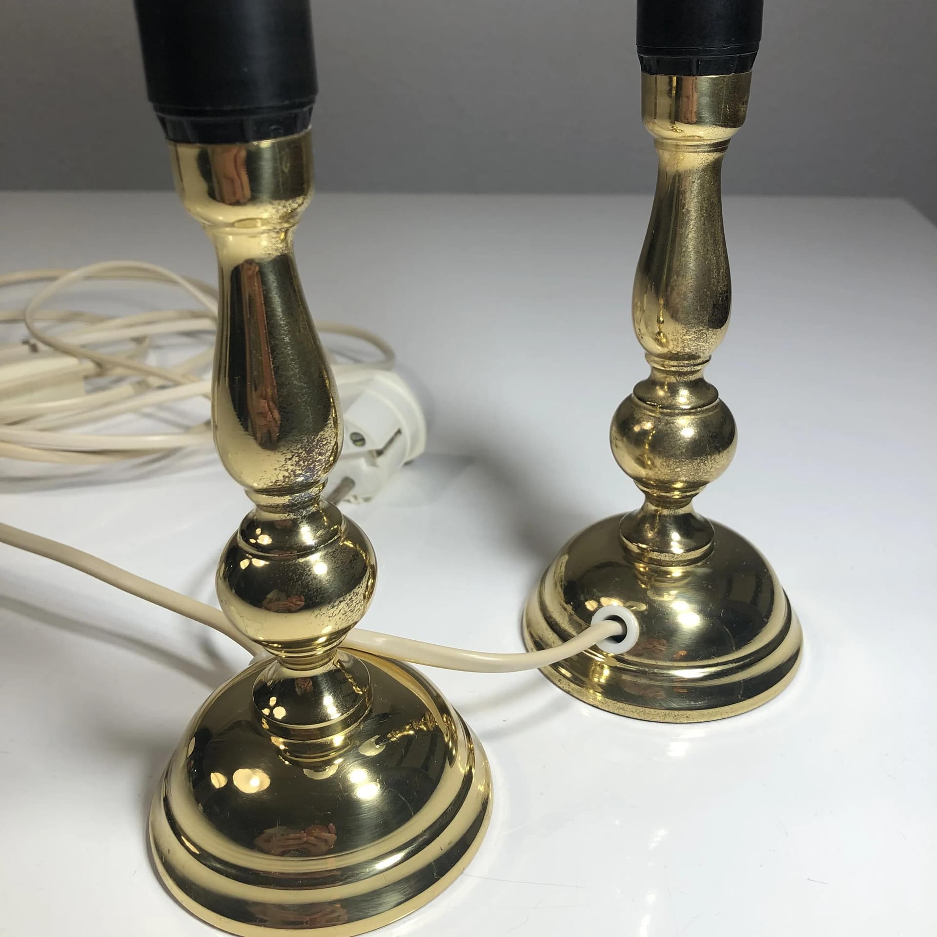 Para lampek nocnych, mosiądz złoty, Enco, Szwecja, lata 70. - 18032