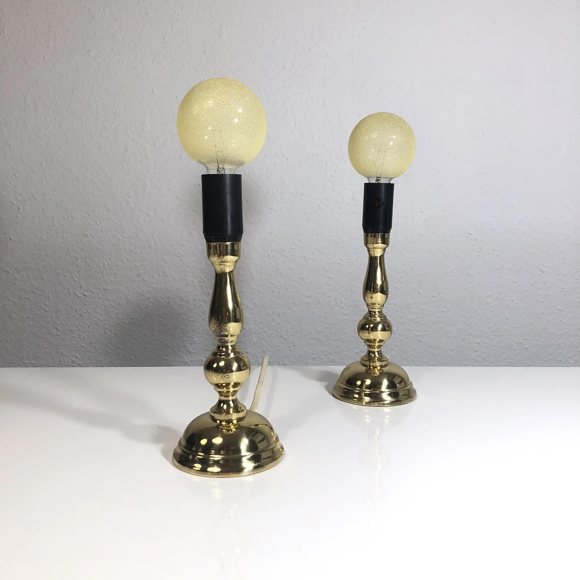 Para lampek nocnych, mosiądz złoty, Enco, Szwecja, lata 70. - 18031