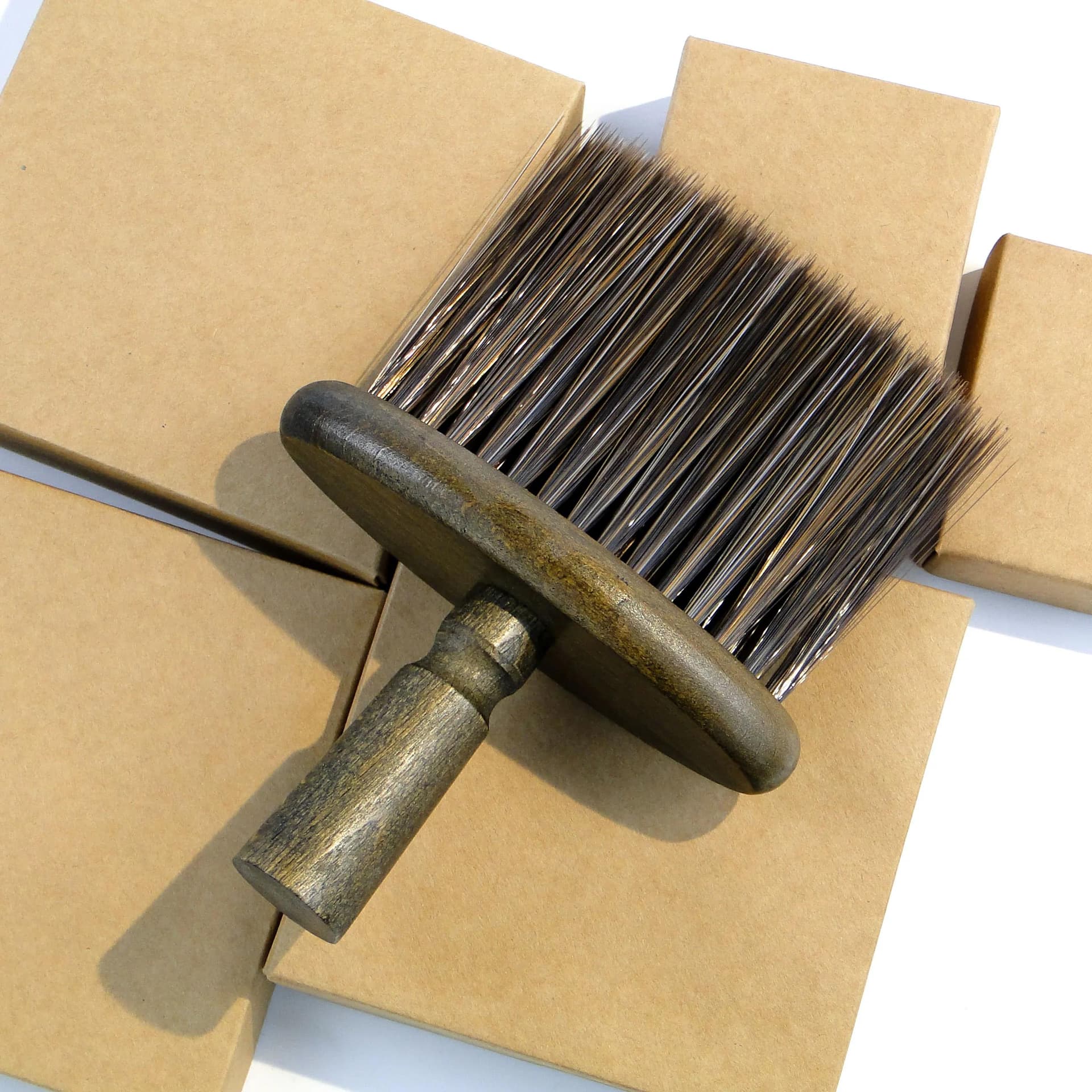 Miotełka do okruchów, ciemny brąz, drewno akacja, Polska, lata 20. - 18053