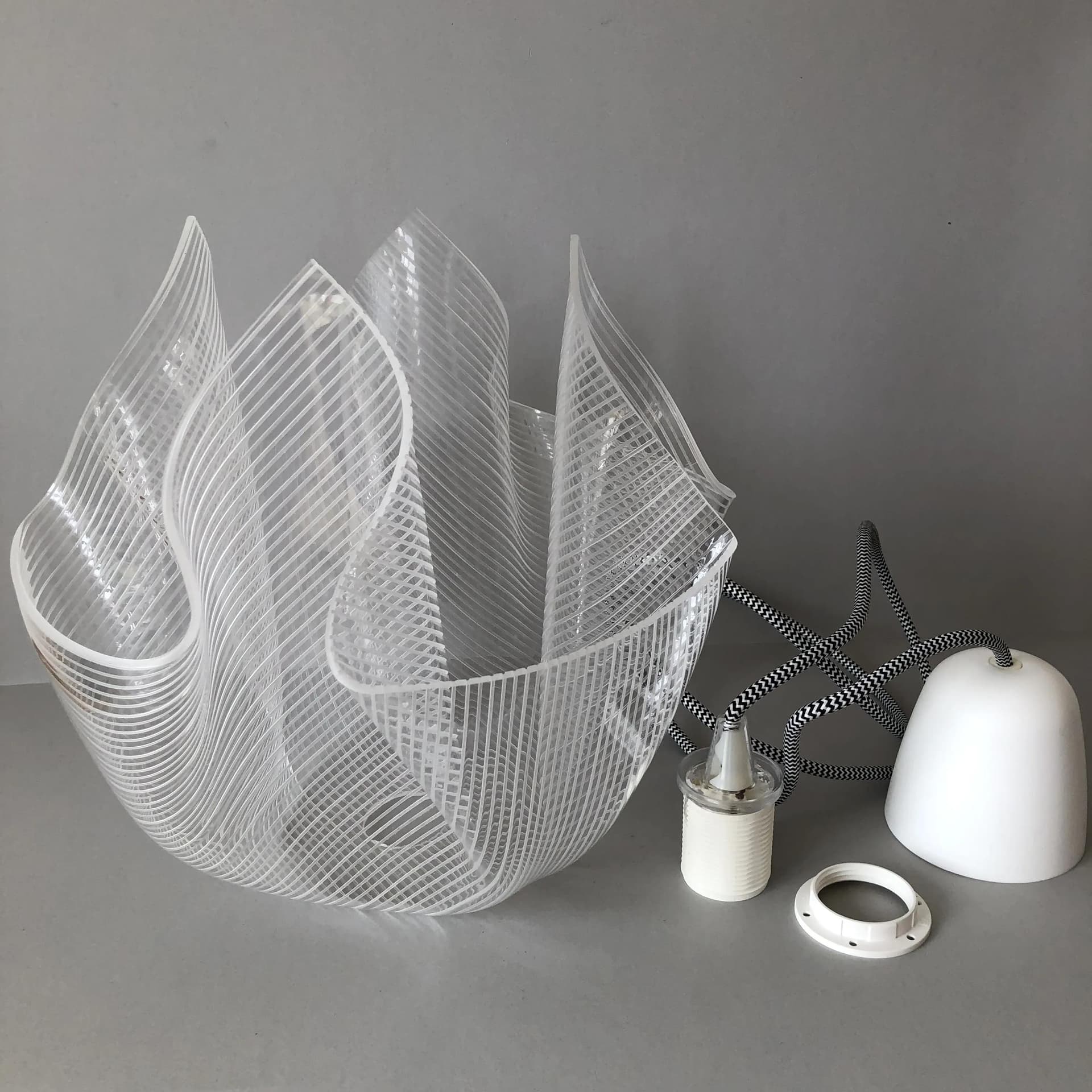 Lampa wisząca Space Age, transparent, akryl, Niemcy, lata 70. - 18025